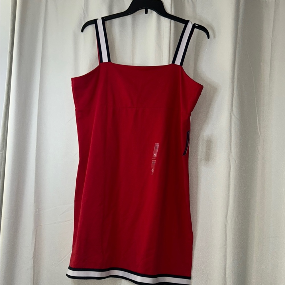 Tommy Hilfiger Red Dress with Black and White Straps